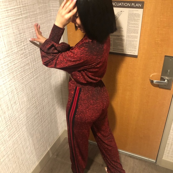 Akira Red Two Piece Glittery Set - Picture 5 of 5